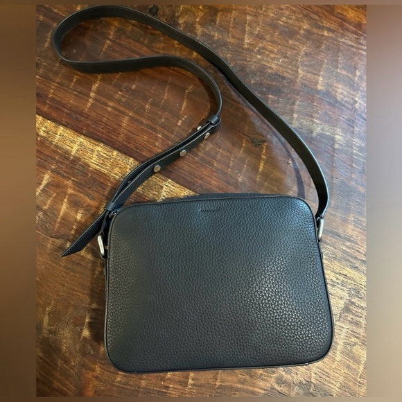 ALLSAINTS Captain Storm Black Color Leather Square Crossbody Bag - Picture 8 of 9